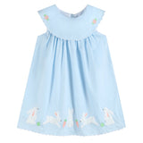 Light Blue Bunny and Flowers Dress