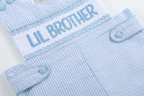 Light Blue Seersucker Lil Brother Smocked Jon Jons