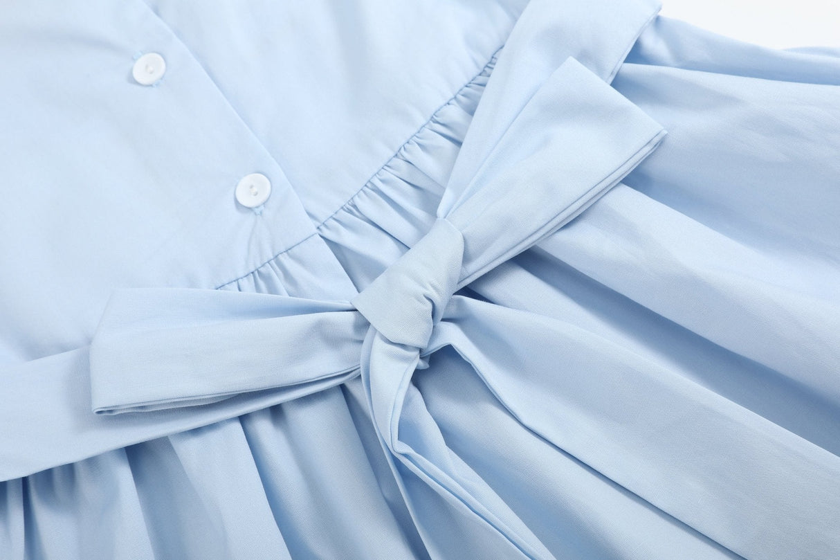 Light Blue USA Flag Smocked Dress