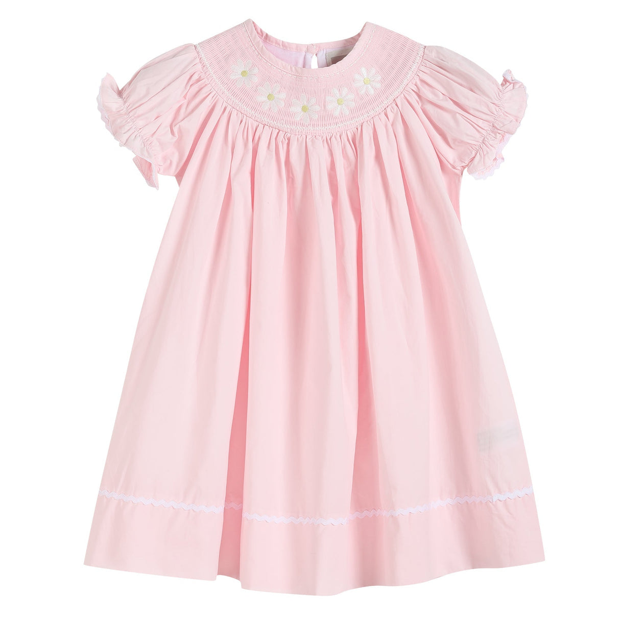 Light Pink Daisy Smocked Bishop Dress