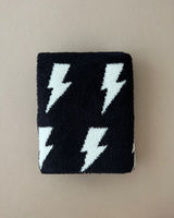 Lightning Bolt Fuzzy Blanket | Black - HoneyBug 