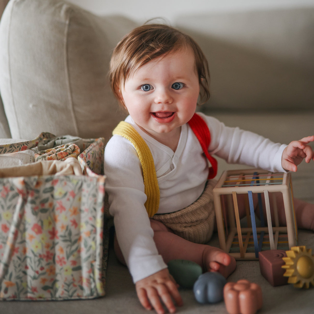 Diaper Caddy - Blue Flowers