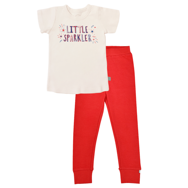 short sleeve pajama set | little sparkler - HoneyBug 