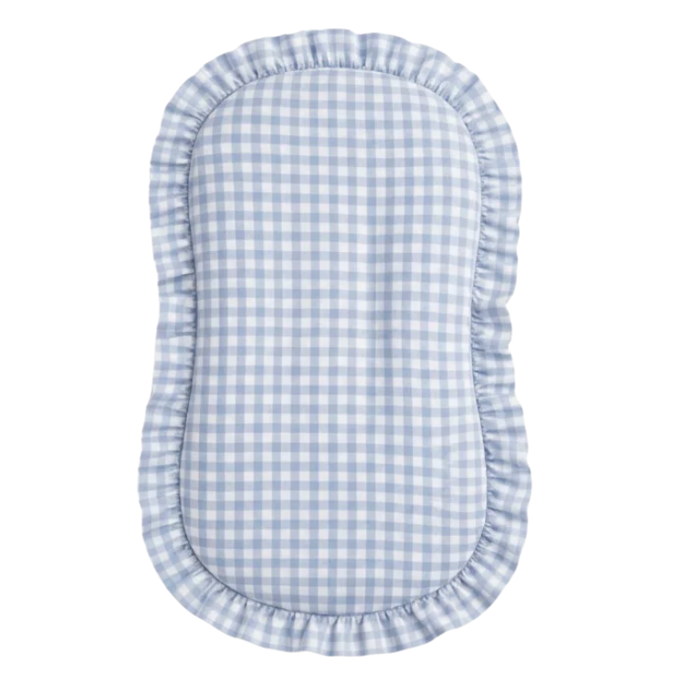 Blue Gingham Ruffle Baby Lounger Cover