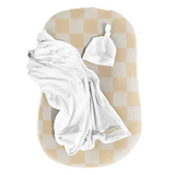 Beige & White Checkered Baby Lounger Cover