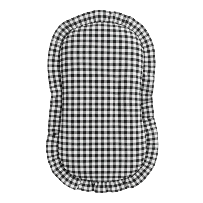 Black Gingham Ruffle Baby Lounger Cover