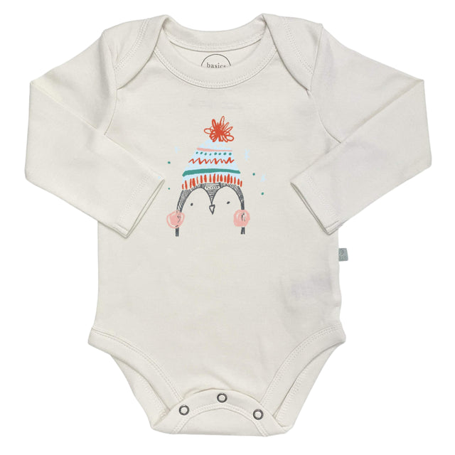 graphic bodysuit | holiday penguin (long sleeve) - HoneyBug 