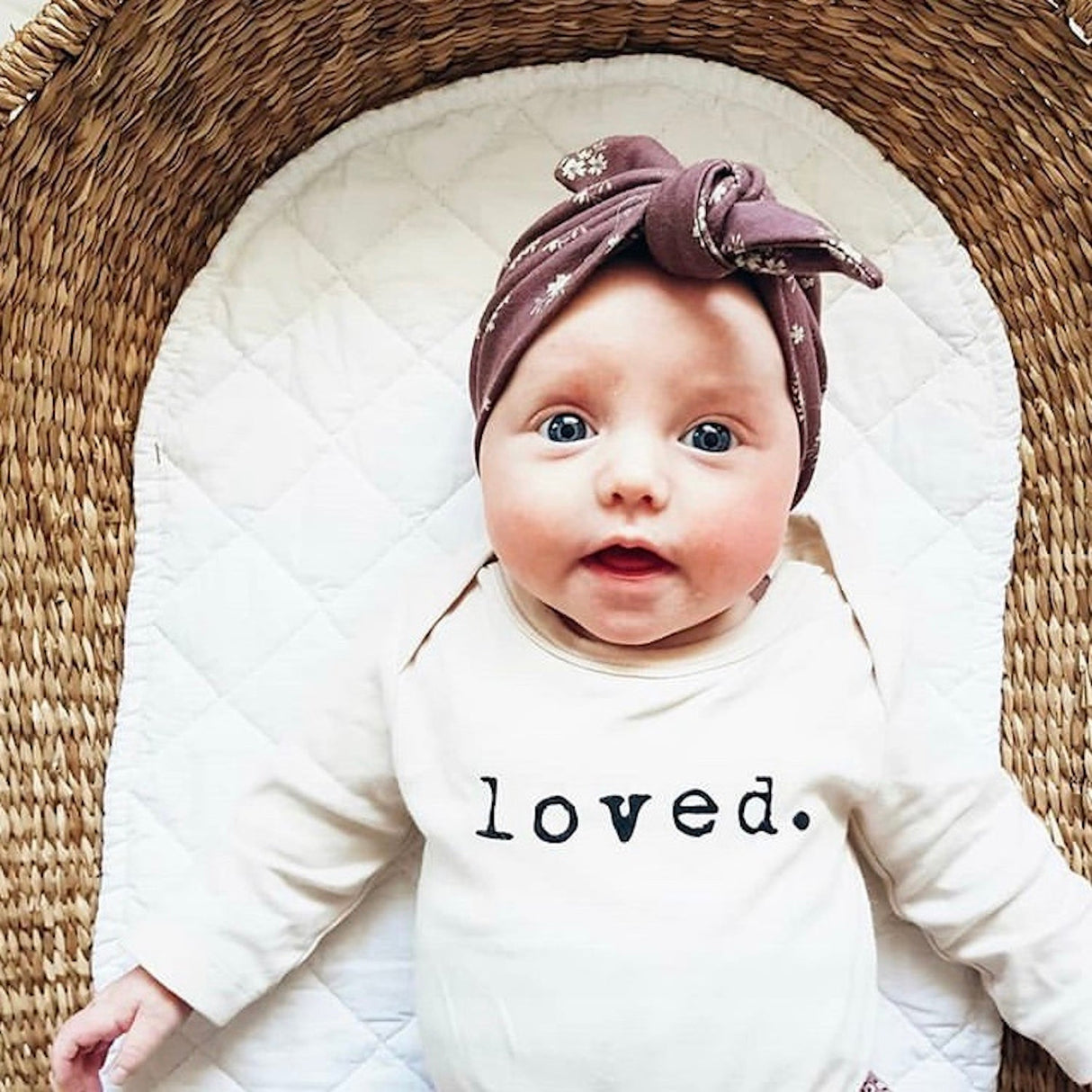 Loved. Organic Cotton Baby Bodysuit Long Sleeve - HoneyBug 