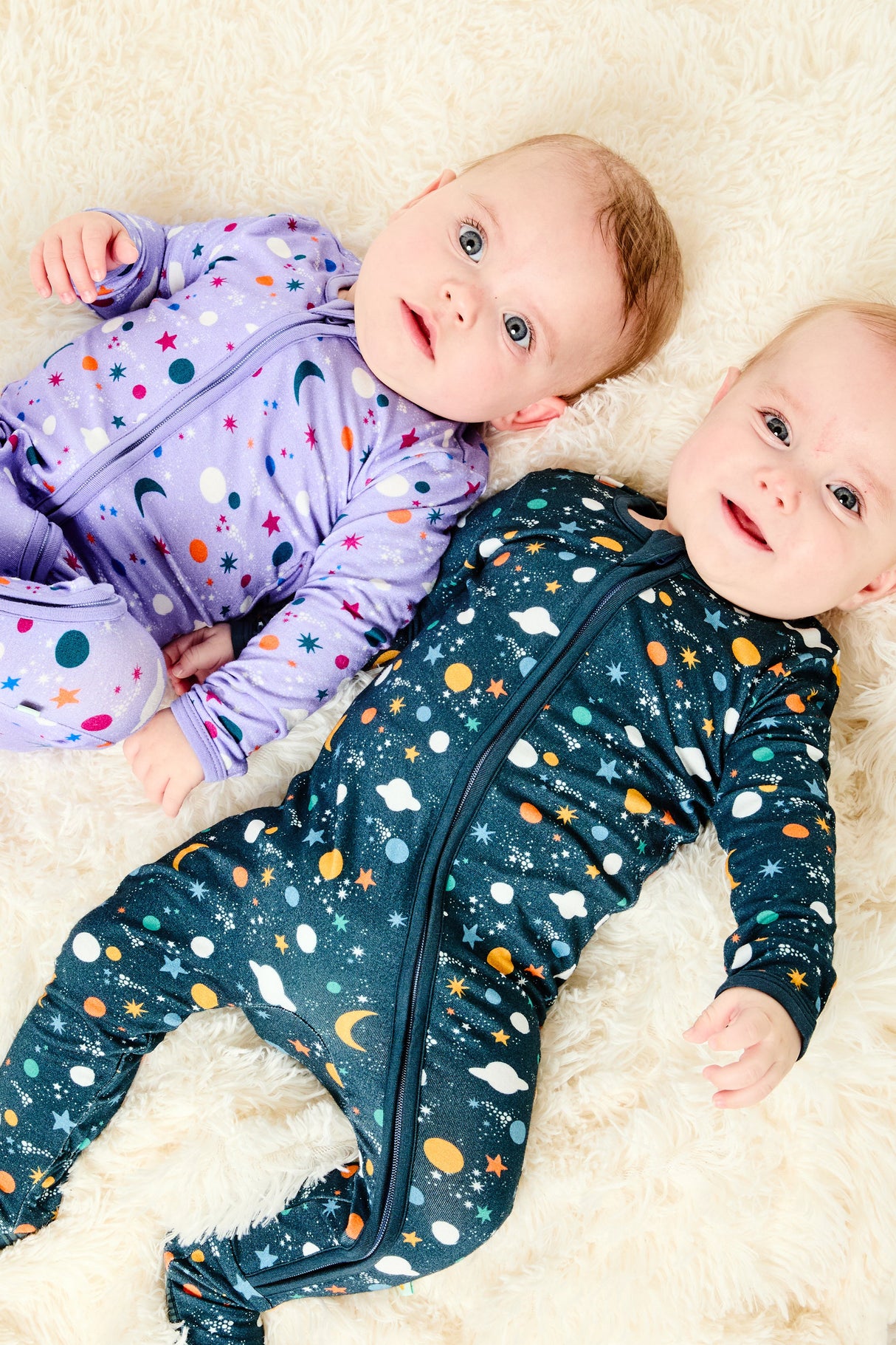 Soft & Stretchy Zipper Footie - Luna Lavender - HoneyBug 