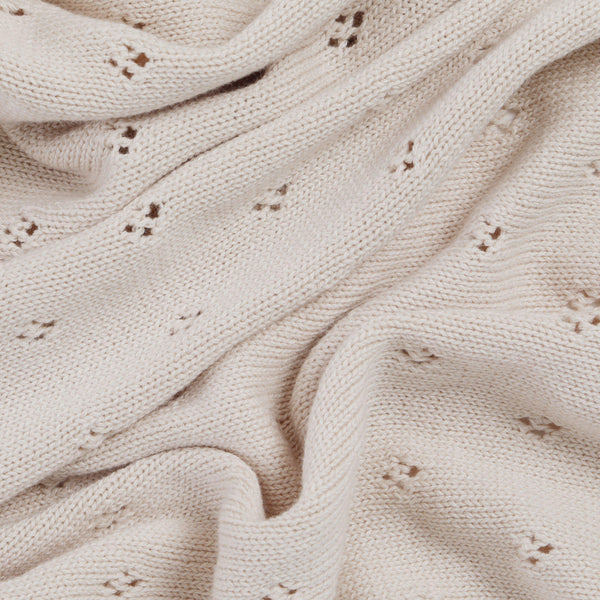 Organic Cotton Pointelle Baby Blanket - Nora Shell - HoneyBug 