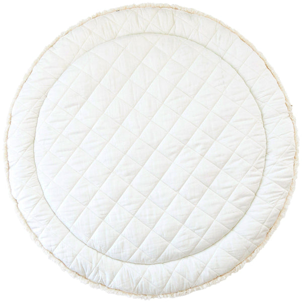 Organic Cotton Quilted Reversible Play Mat - Rainbow and Ivory - HoneyBug 