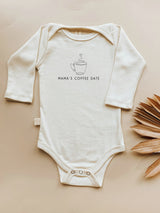 Mama's Coffee Date Organic Cotton Baby Bodysuit Long Sleeve - HoneyBug 