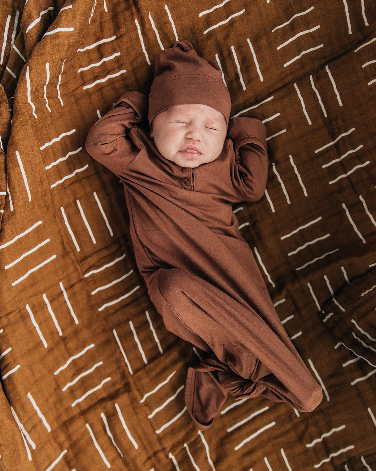Mustard Mudcloth Muslin Swaddle Blanket - HoneyBug 