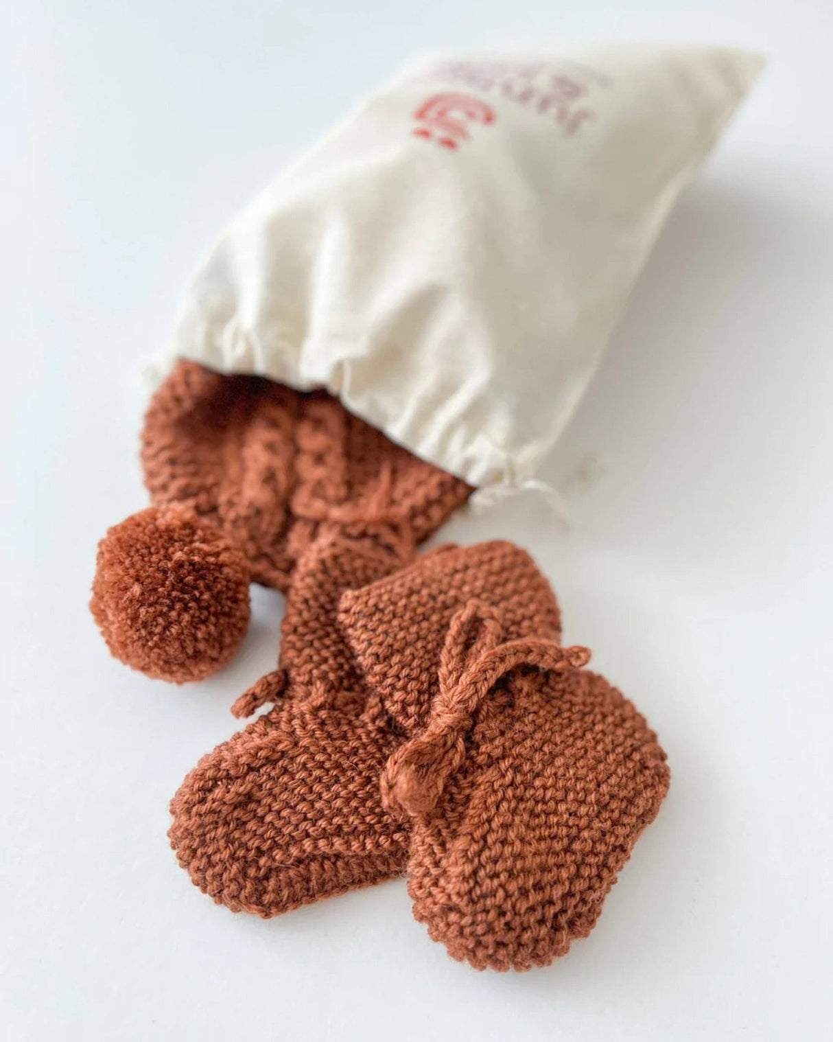 Merino Wool Bonnet & Bootie Set | Cinnamon - HoneyBug 