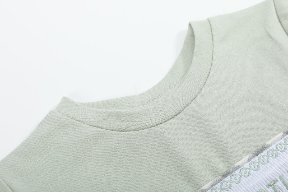 Misty Blue Big Brother Smocked Shirt and Shorts Set