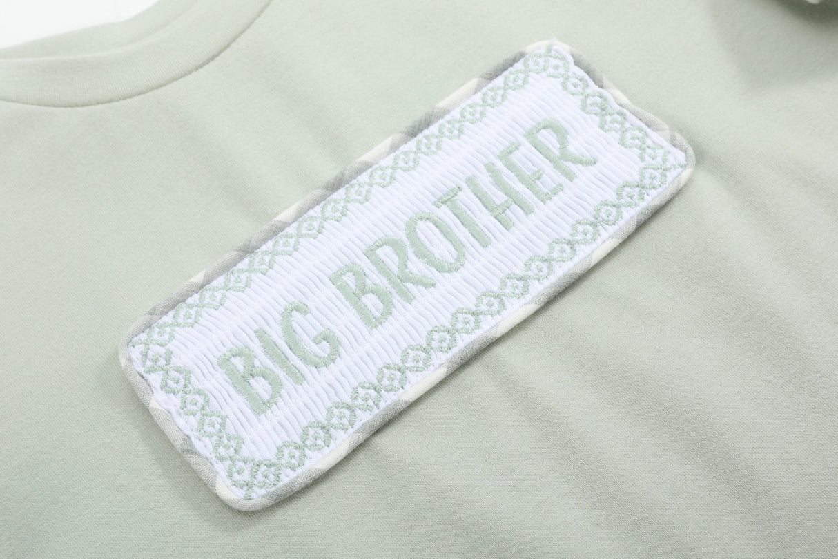 Misty Blue Big Brother Smocked Shirt and Shorts Set