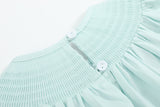 Misty Blue Easter Bunny Smocked Bishop Dress