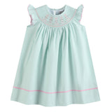 Misty Blue Easter Bunny Smocked Bishop Dress