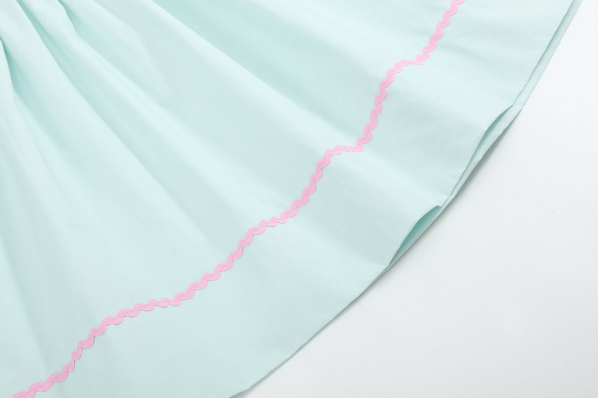 Misty Blue Easter Bunny Smocked Bishop Dress