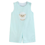 Misty Blue Fuzzy Lamb Shortalls