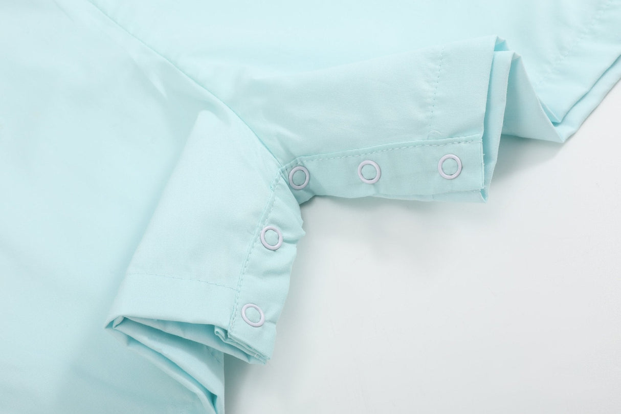 Misty Blue Fuzzy Lamb Shortalls