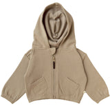 Organic Baby Toddler Hooded Jacket - Mocha - HoneyBug 