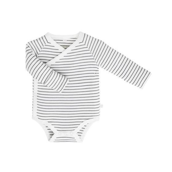 Long Sleeve Bodysuit- Grey Stripe - HoneyBug 
