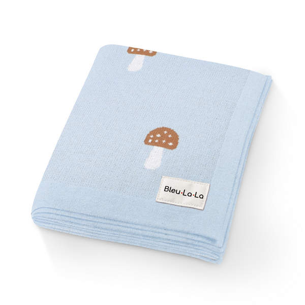 Knit Mushroom Blanket - HoneyBug 