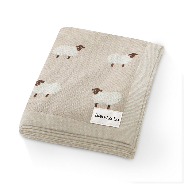 Sheep Knit Blanket - HoneyBug 