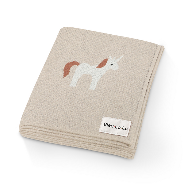 Knit Unicorn Blanket - HoneyBug 