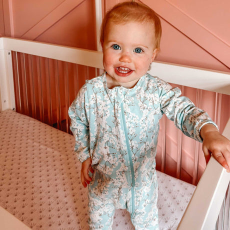 Organic Footie - Cherry Blossoms