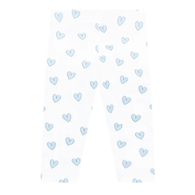 Blue Heart Print Pima Leggings
