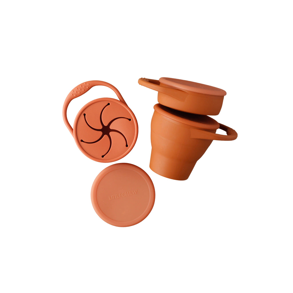 Foldable Silicone Snack Cup - Copper - HoneyBug 