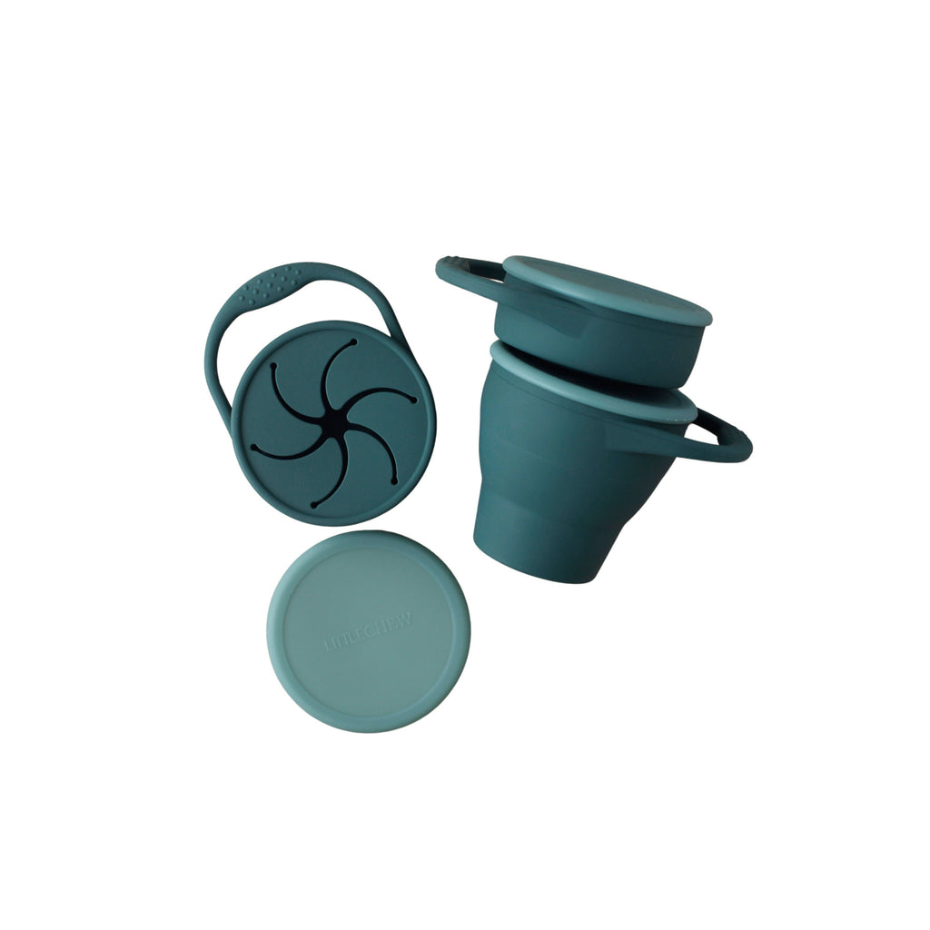 Foldable Silicone Snack Cup - Pine - HoneyBug 
