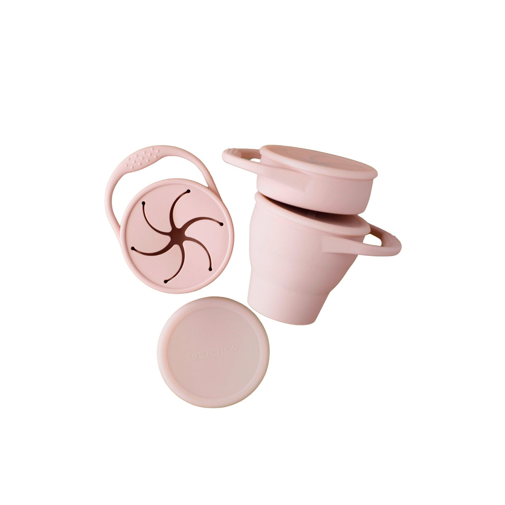 Foldable Silicone Snack Cup | Pale Mauve - HoneyBug 