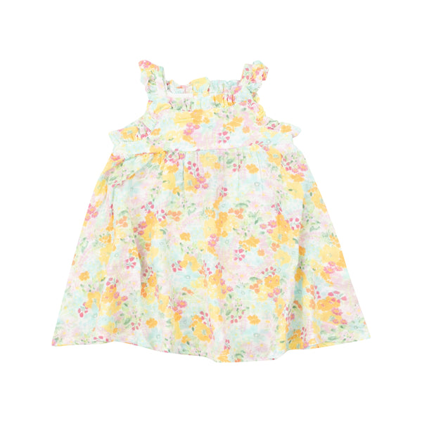Paperbag Ruffle Sundress With Dc - Spring Meadow - HoneyBug 