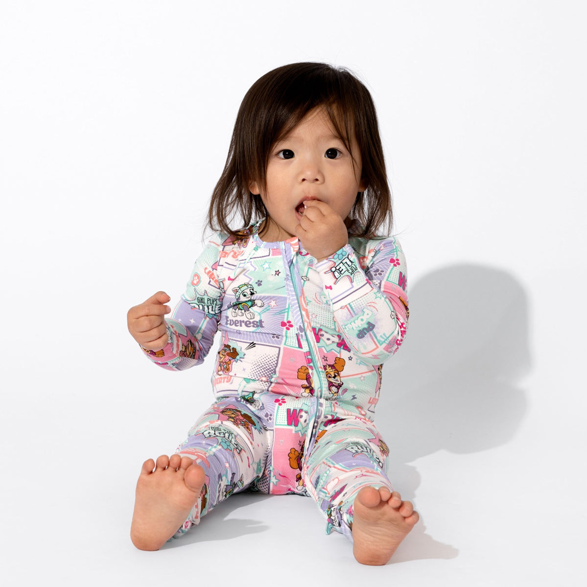 PAW Patrol: Comic Girl Pups Bamboo Convertible Footie - HoneyBug 