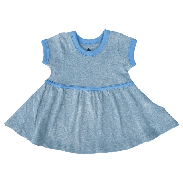short sleeve twirl dress | periwinkle colorblock - HoneyBug 