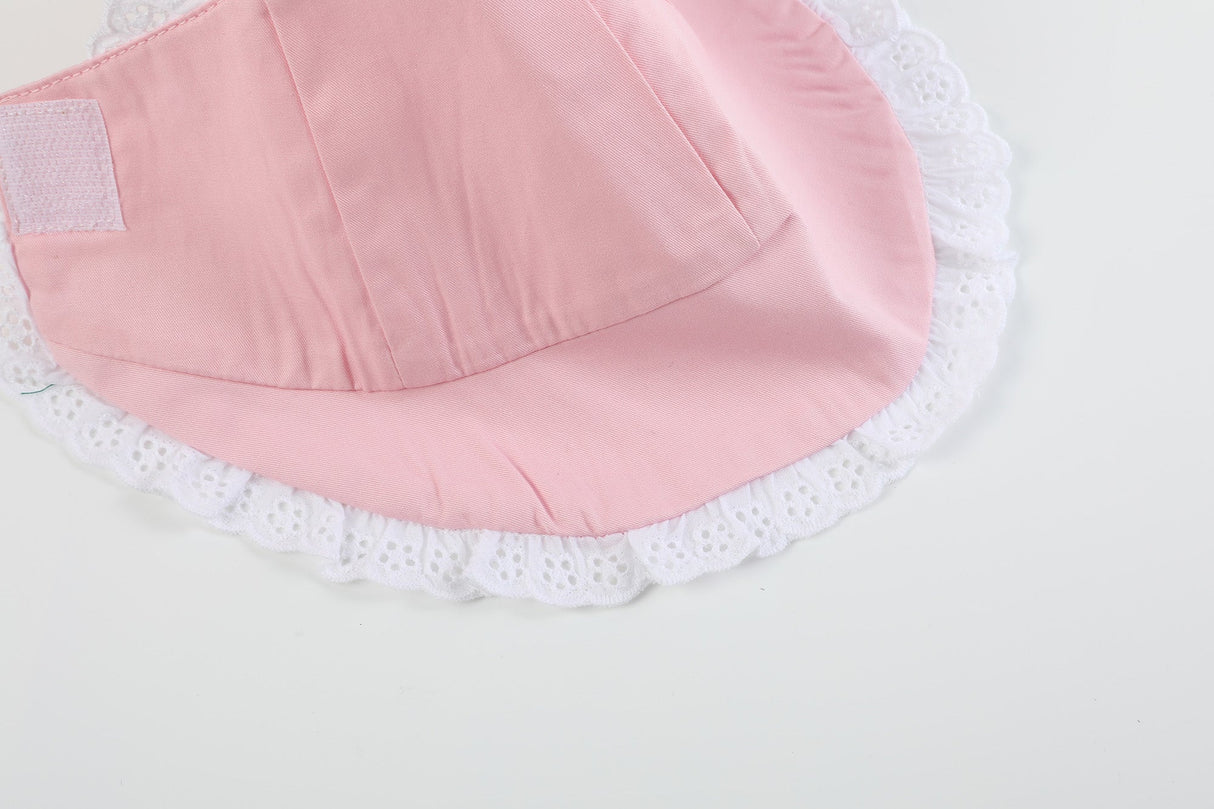 Pink and Lace Summer Baby Bonnet