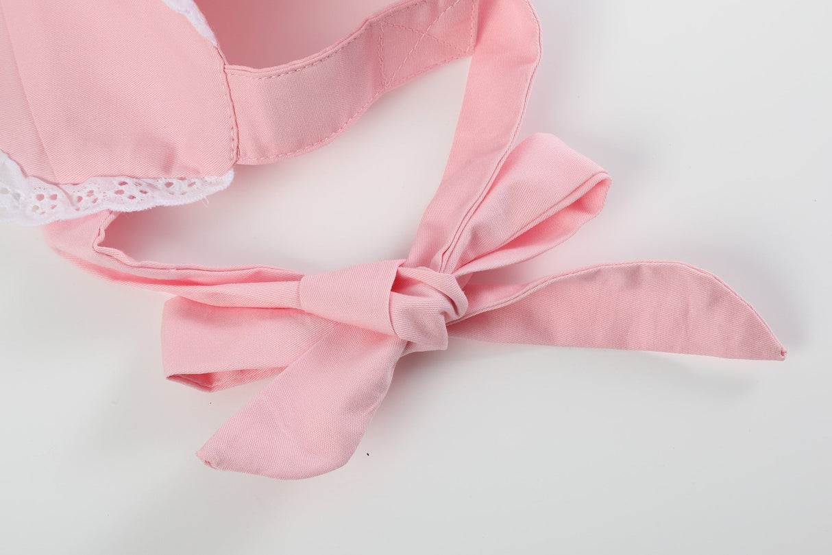 Pink and Lace Summer Baby Bonnet