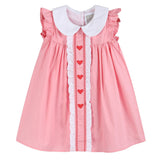 Pink and Red Heart Ruffle Dress