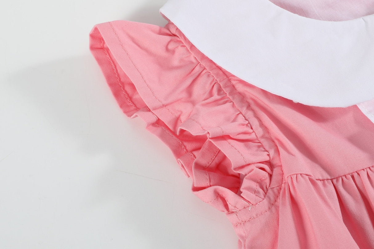 Pink and Red Heart Ruffle Dress