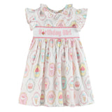 Pink and White Birthday Girl Smocked Dress