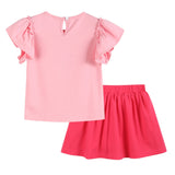 Pink Birthday Girl Ruffle Top and Skort Set