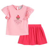 Pink Birthday Girl Ruffle Top and Skort Set