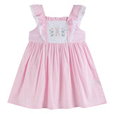 Pink Bunny Ruffle Shoulder Dress