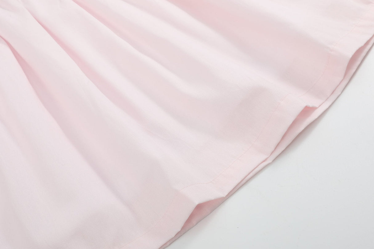 Pink Petal Collared Smocked Dress