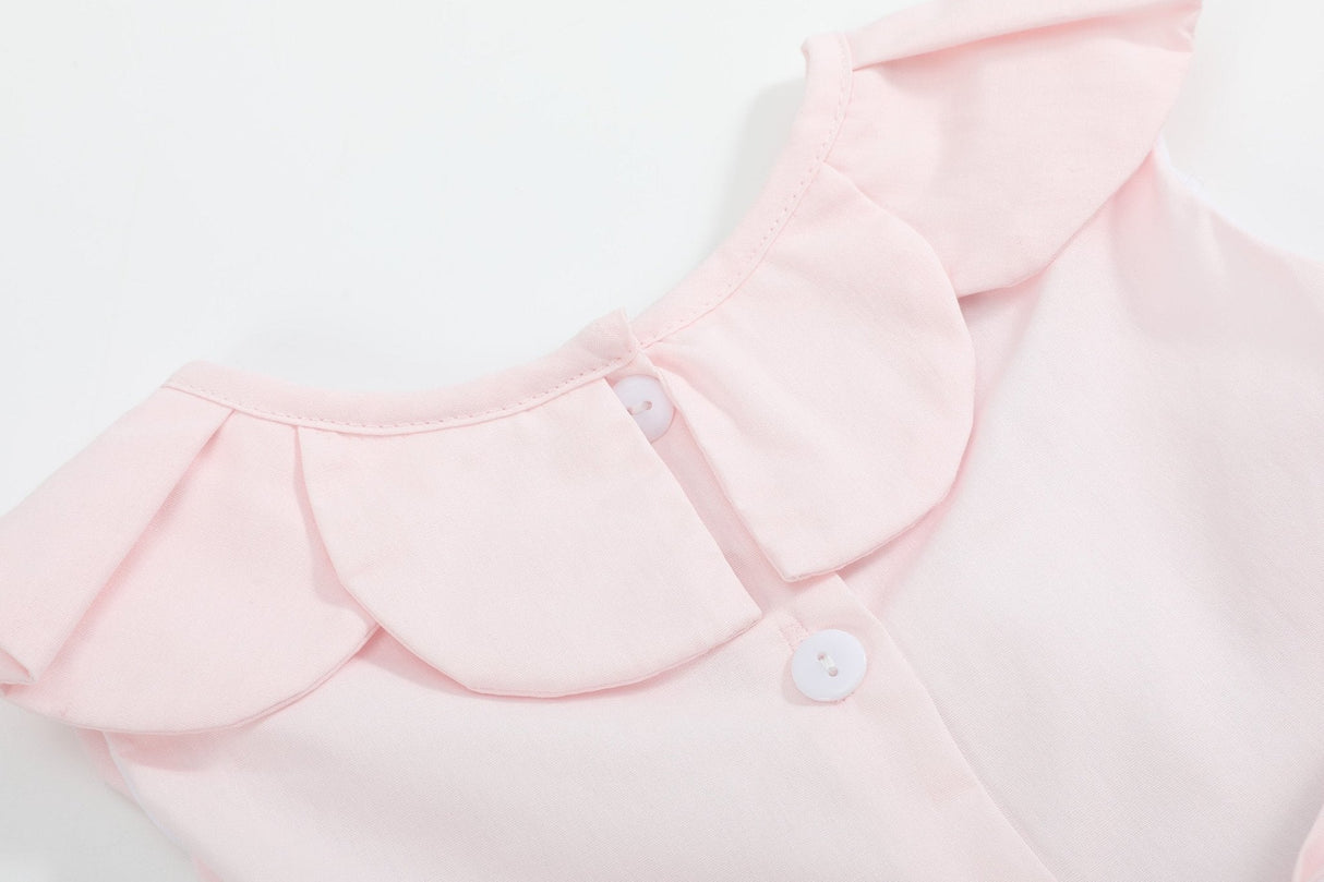 Pink Petal Collared Smocked Dress