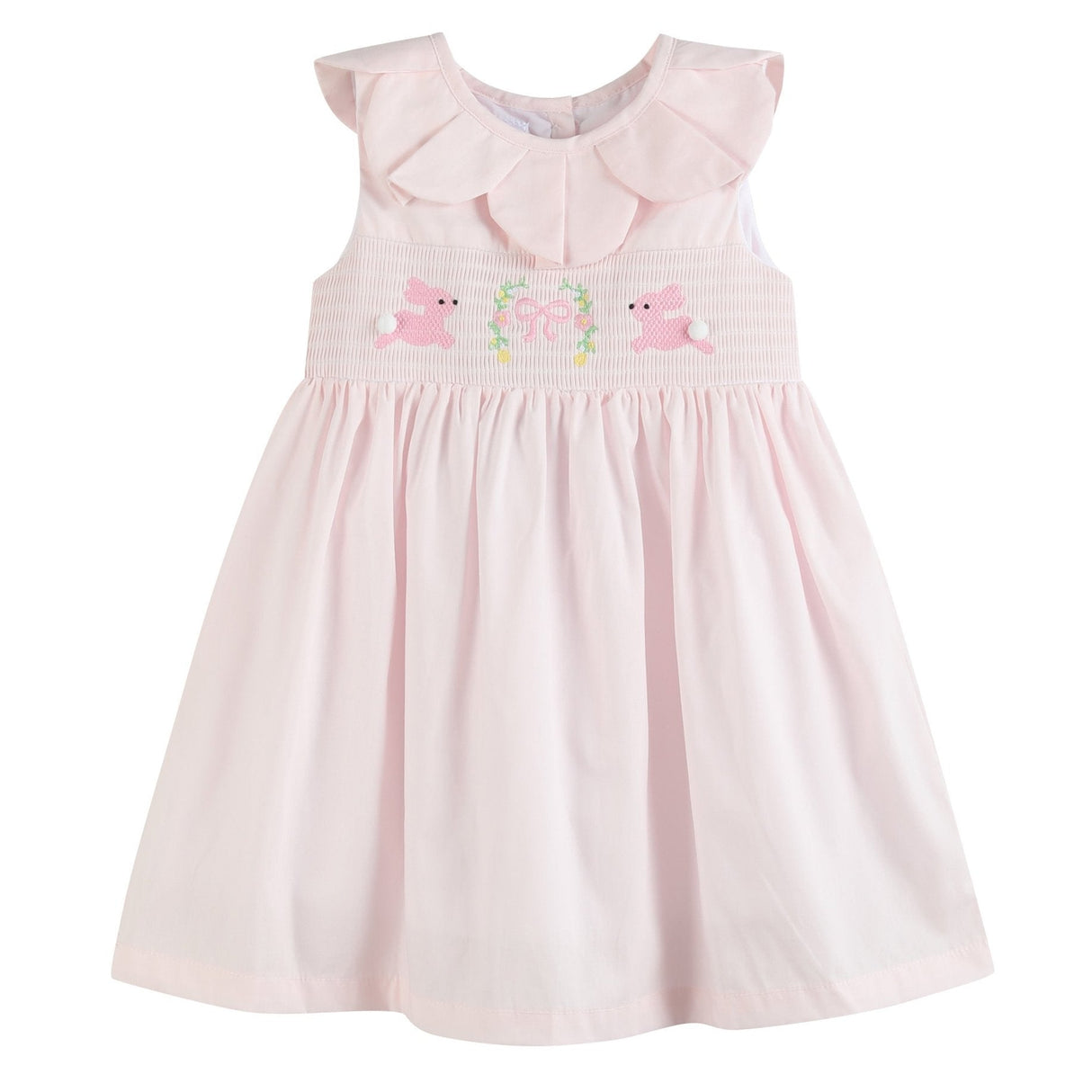 Pink Petal Collared Smocked Dress