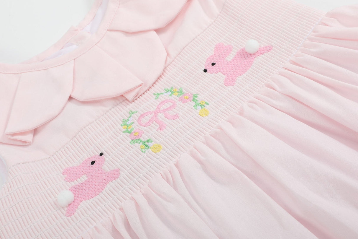 Pink Petal Collared Smocked Dress